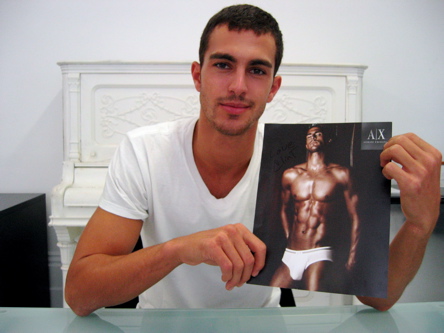 Clint Mauro the face of A X Underwear signs autographs at the Armani  Exchange SoHo store to help raise money for the Model Home Stock Photo -  Alamy