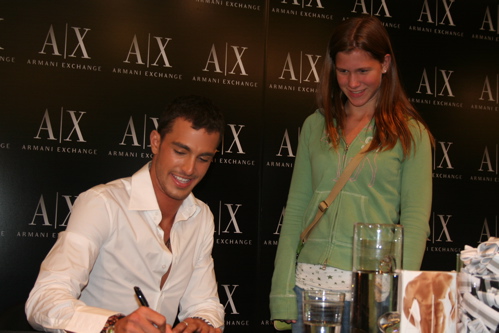 Clint Mauro the face of A X Underwear signs autographs at the Armani  Exchange SoHo store to help raise money for the Model Home Stock Photo -  Alamy